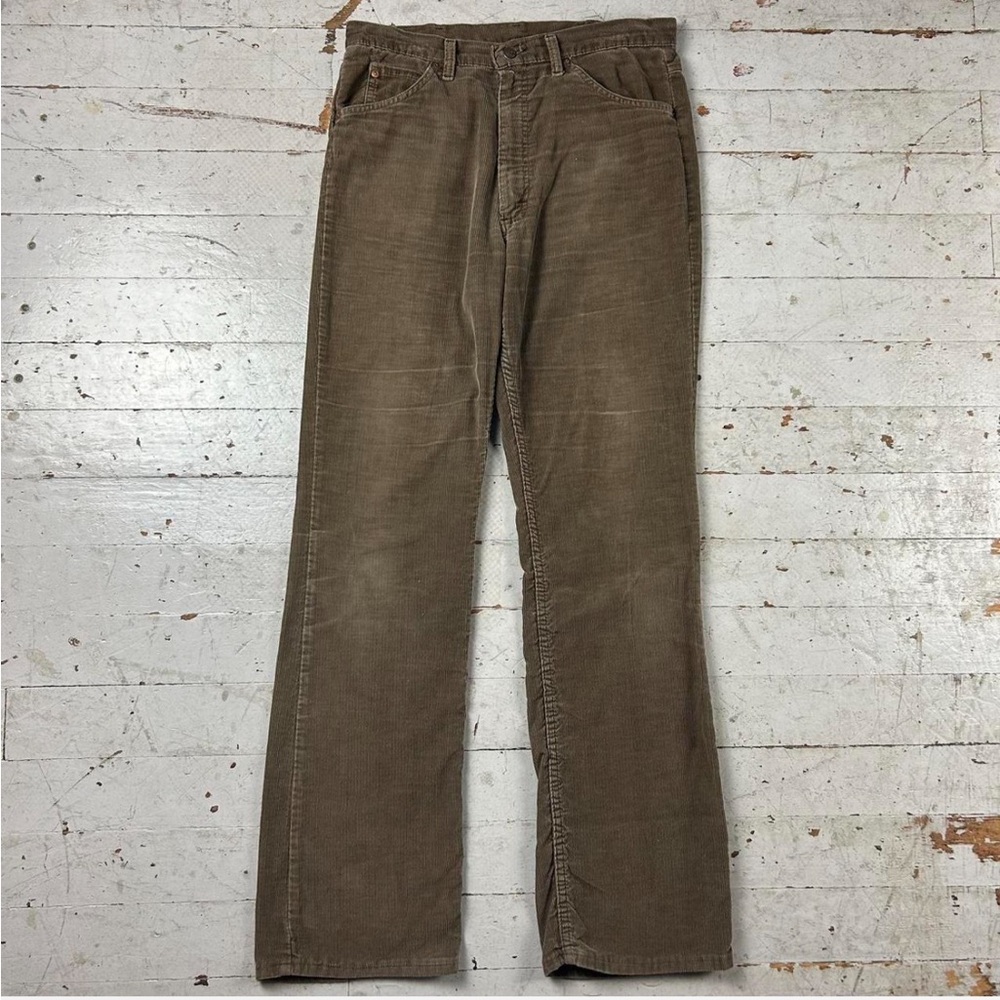 Brown Corduroy Straight-Leg Pants